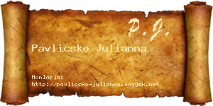 Pavlicsko Julianna névjegykártya